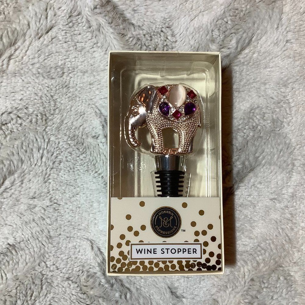 nwt boho elephant wine bottle stopper